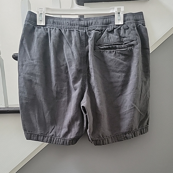 Hollister Shorts Mens Large Gray  Linen/Cotton Blend Jogger 7" Pockets Comfort - Picture 3 of 5